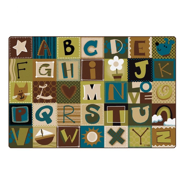 Alternate Image #1 of Nature Alphabet Blocks Carpet - 8'4"x 13'4"