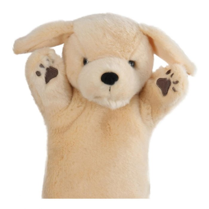 Alternate Image #1 of Plush Yellow Labrador Puppy Hand Puppet