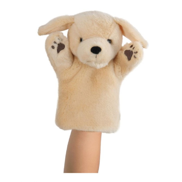 Alternate Image #1 of Plush Yellow Labrador Puppy Hand Puppet