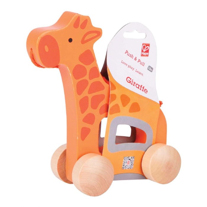 Alternate Image #1 of Push & Pull Wooden Giraffe with Handle and String