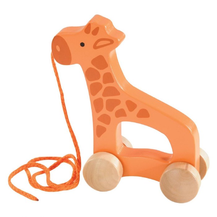 Primary Image of Push & Pull Wooden Giraffe with Handle and String