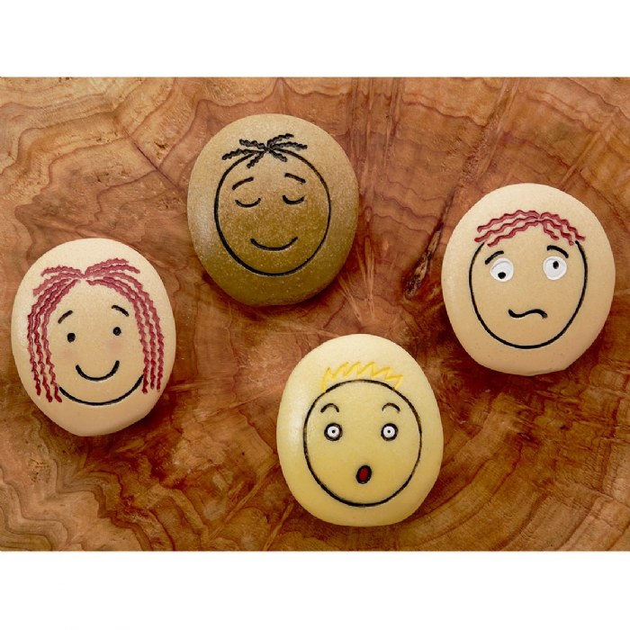 Alternate Image #1 of Tactile Facial Expressions Emotion Stones - 12 Pieces