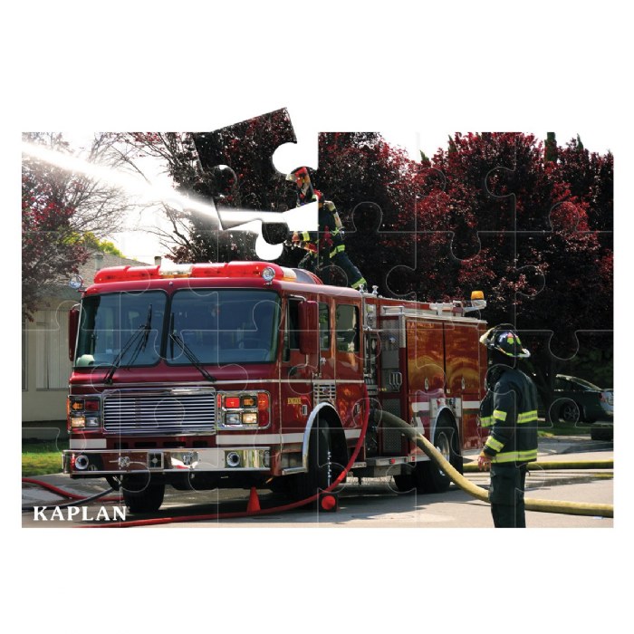 Alternate Image #1 of Fire Truck Floor Puzzle - 24 Pieces