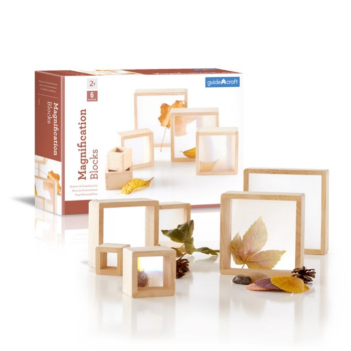 Alternate Image #1 of Wooden Magnification Stacking Blocks - 6 Pieces