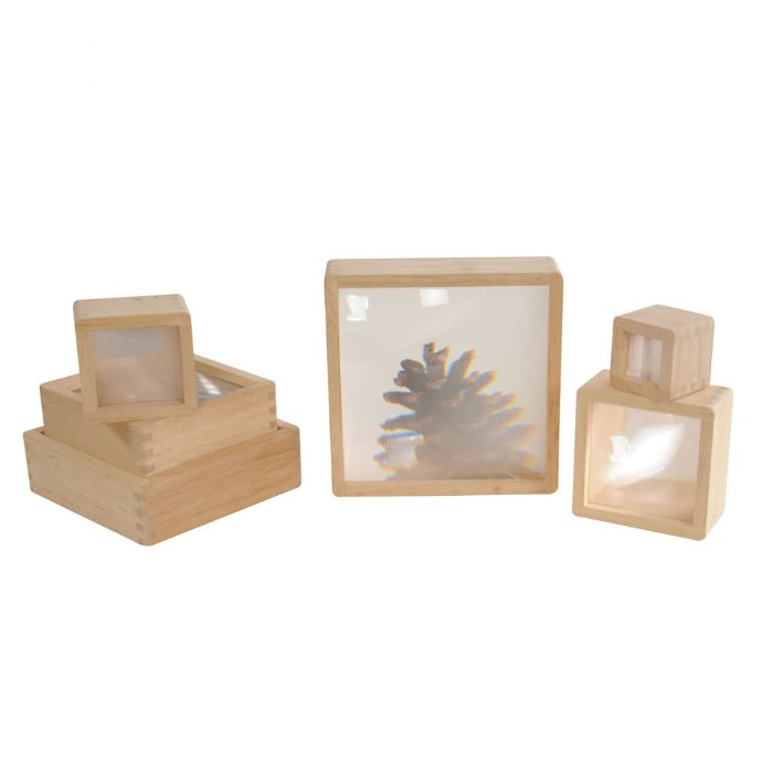 Alternate Image #1 of Wooden Magnification Stacking Blocks - 6 Pieces