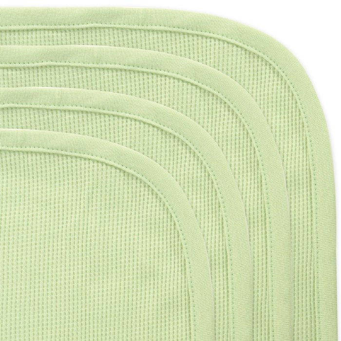 Primary Image of Cotton Thermal Crib Blankets - Green - Set of 4