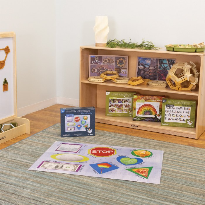 Alternate Image #1 of Shapes - Las Formas - Bilingual Floor Puzzle - 24 Pieces