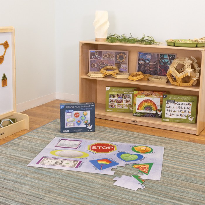 Alternate Image #1 of Shapes - Las Formas - Bilingual Floor Puzzle - 24 Pieces