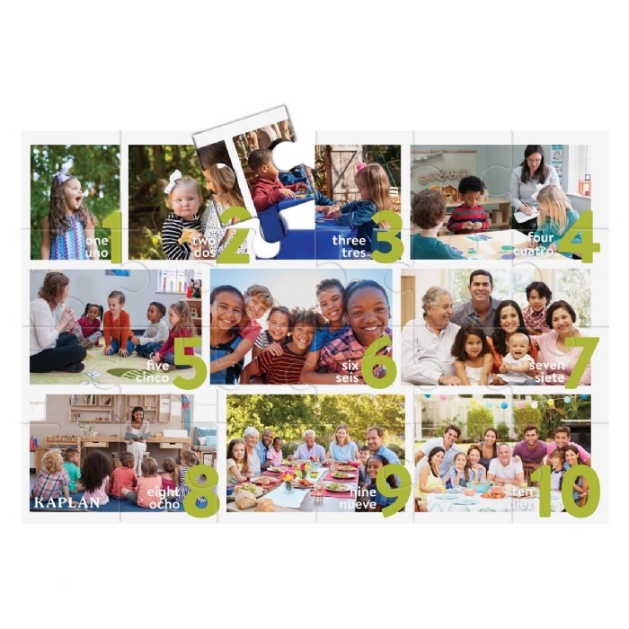 Alternate Image #1 of Numbers - Los Numeros -  Spanish Floor Puzzle - 24 Pieces