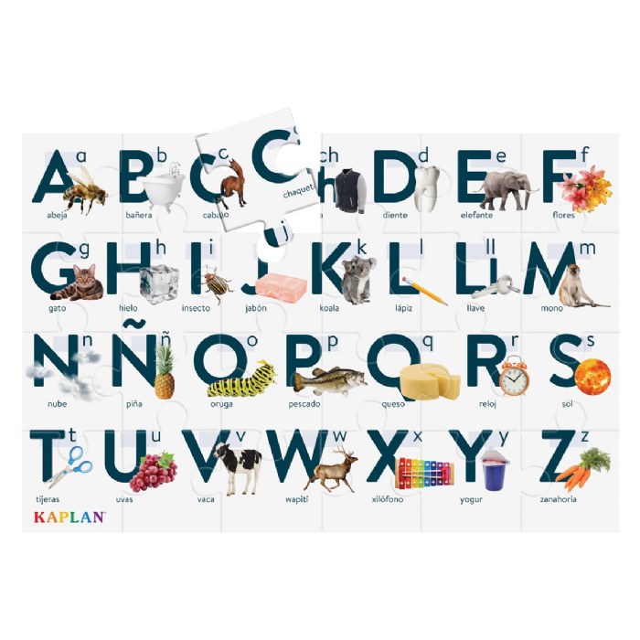 Alternate Image #1 of Alphabet - El Alfabeto - Spanish Floor Puzzle - 24 Pieces