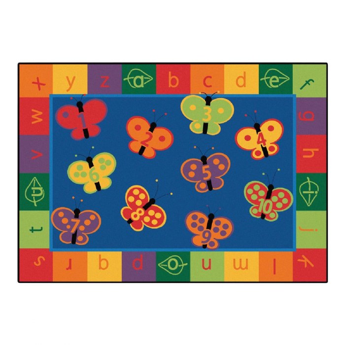 Primary Image of 123 ABC Butterfly Fun Rug - 8' x 12' Rectangle