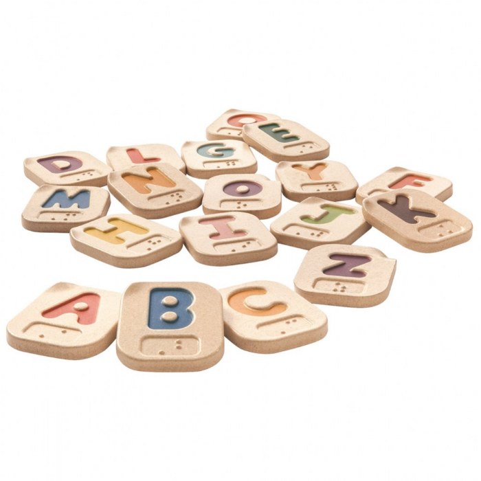 Primary Image of Wooden Braille Alphabet A-Z  Tiles with Uppercase