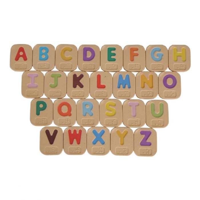 Alternate Image #1 of Wooden Braille Alphabet A-Z  Tiles with Uppercase