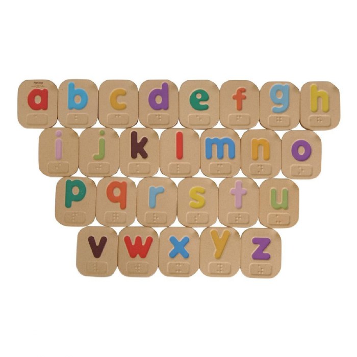 Alternate Image #1 of Wooden Braille Alphabet A-Z  Tiles with Uppercase