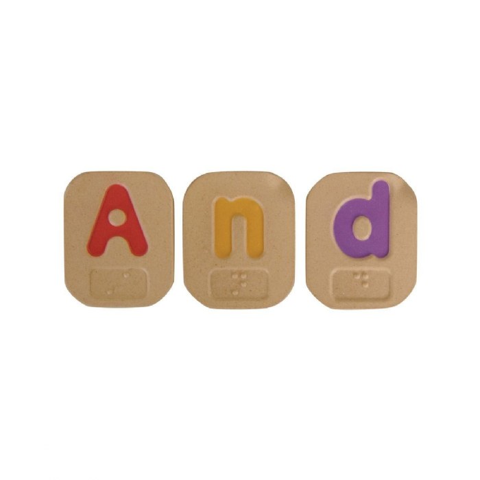 Alternate Image #1 of Wooden Braille Alphabet A-Z  Tiles with Uppercase