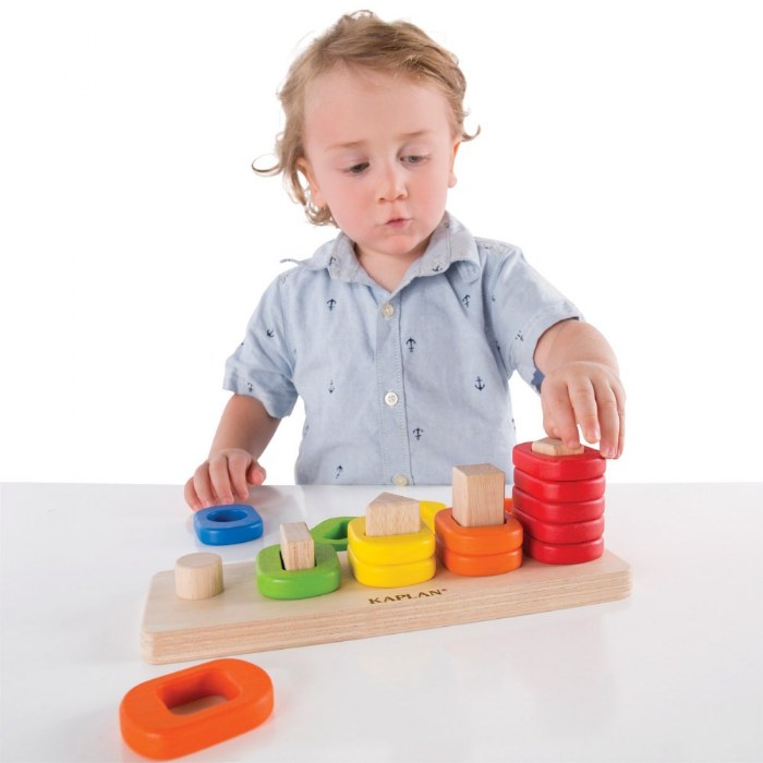 Alternate Image #1 of Toddler Shape Sorter, Stacker, and Geometric Puzzle
