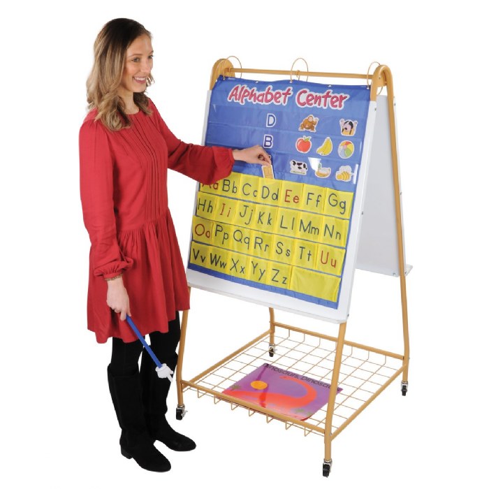 Alternate Image #1 of Mobile Flip Chart Writing Easel and Magnetic Dry-Erase Board