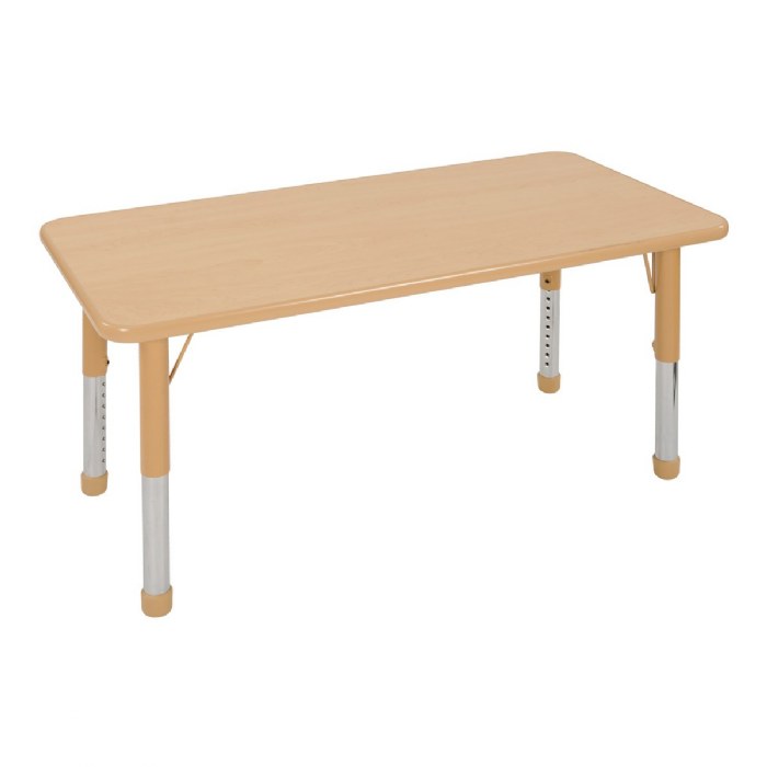 Primary Image of Nature Color Chunky 24" x 48" Rectangle Table with Adjustable Legs