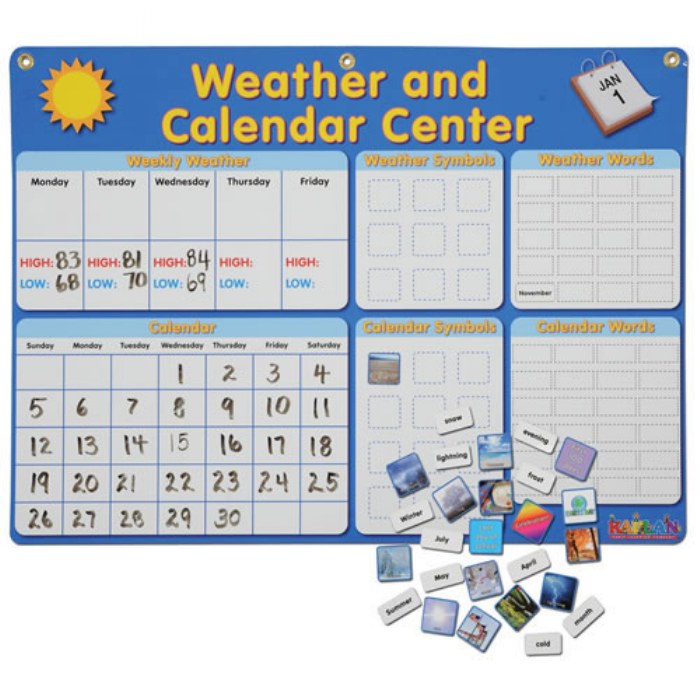 Primary Image of Magnetic Calendar and Weather Set
