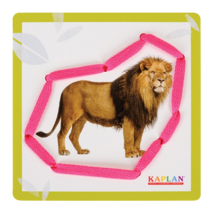 Alternate Image #1 of Zoo Animal Images on 6" Lacing Boards - Set of 4