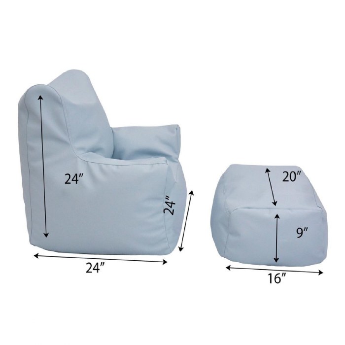 Alternate Image #1 of Cozy Chair & Ottoman - Fog Blue