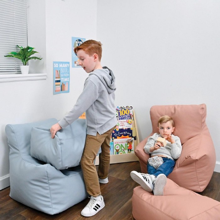 Alternate Image #1 of Cozy Chair & Ottoman - Fog Blue