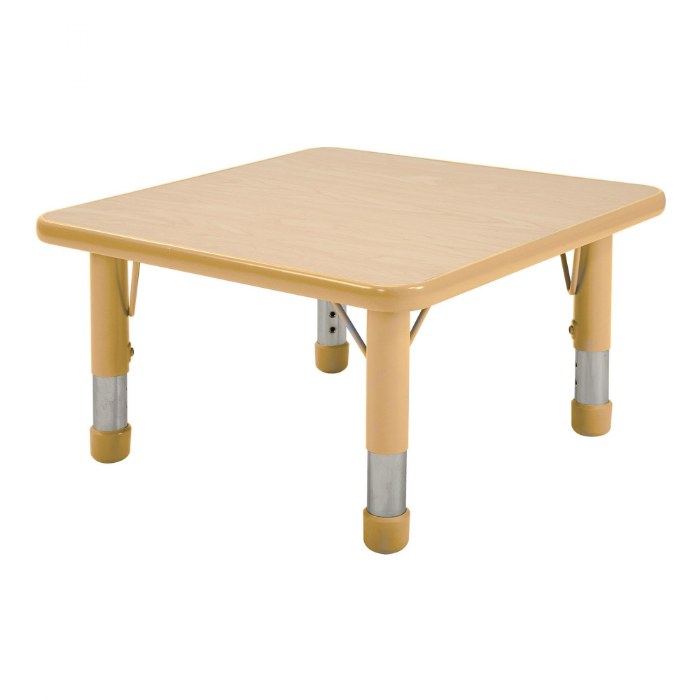 Primary Image of Nature Color Chunky 24" x 24" Table with 15-24" Adjustable Legs - Natural