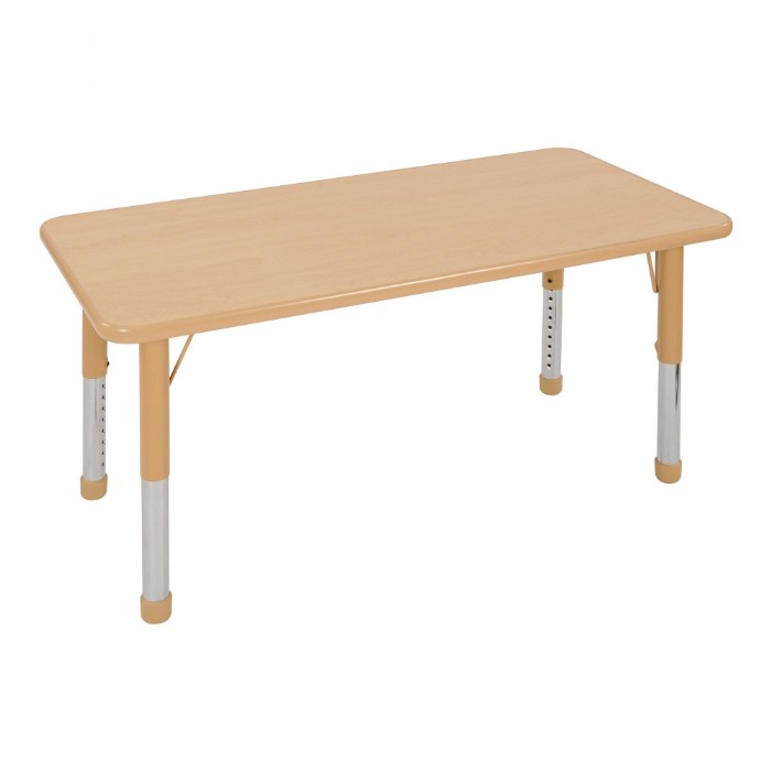 Primary Image of Nature Color Chunky 24" x 36" Table with 15" - 24" Adjustable Legs