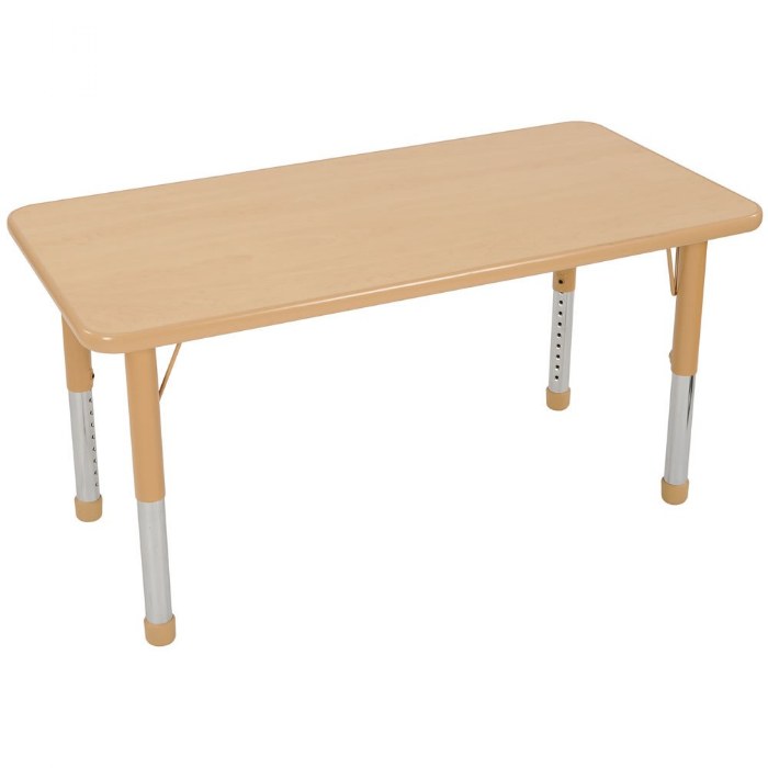 Primary Image of Nature Color Chunky 24" x 36" Table with 21" - 30" Adjustable Legs