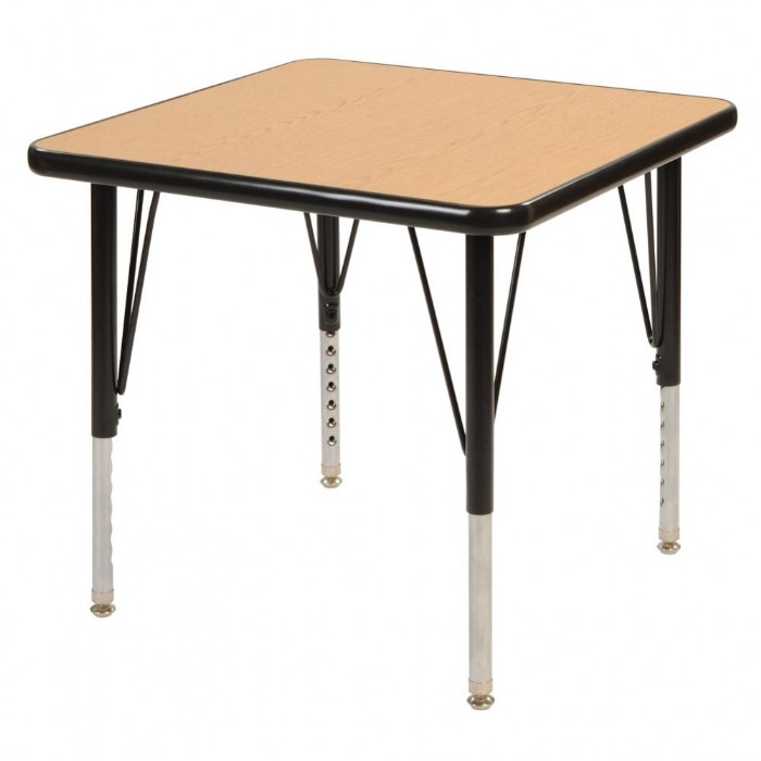Primary Image of Golden Oak 24" x 24" Square Table with 15" - 24" Adjustable Legs