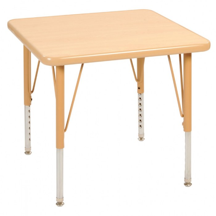 Primary Image of Nature Color 24" x 24" Square Table with 15-24" Adjustable Legs - Natural