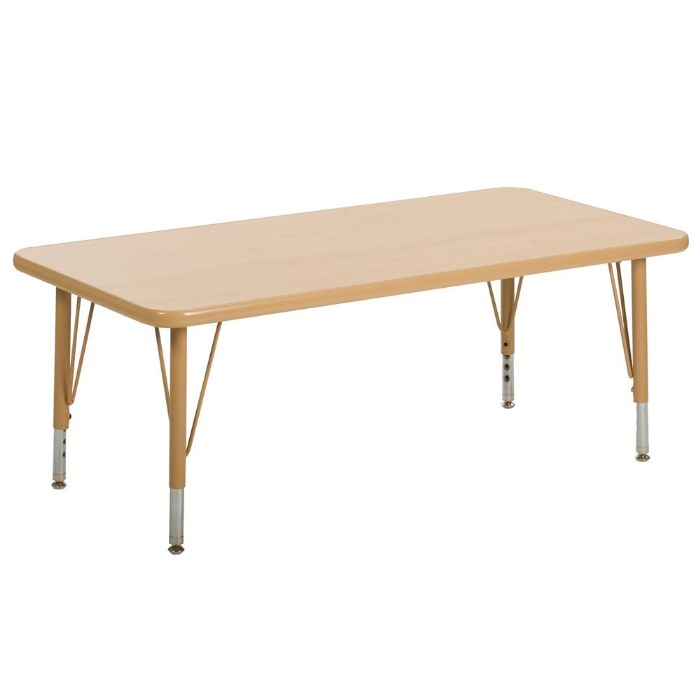 Primary Image of Nature Color 30" x 48" Rectangle Table with 21" - 30" Adjustable Legs