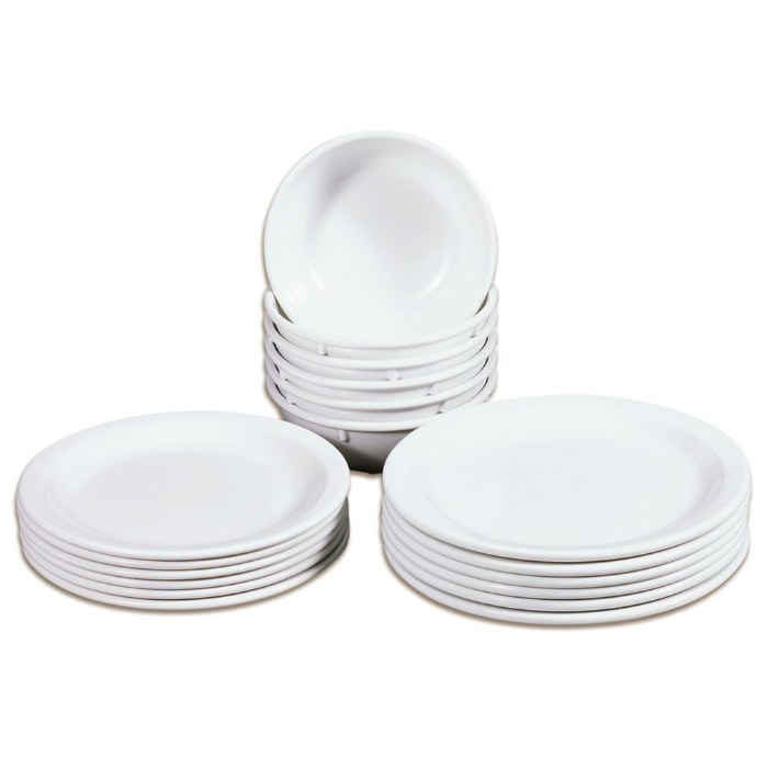 Primary Image of White Melamine Mealtime Serving Set - Set of 18