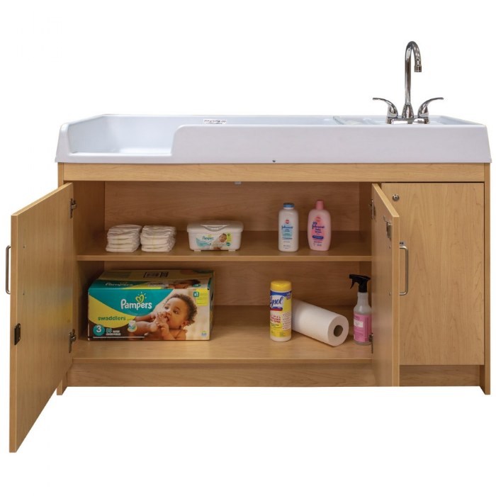 Alternate Image #1 of Changing Table with Right Hand Sink - Natural