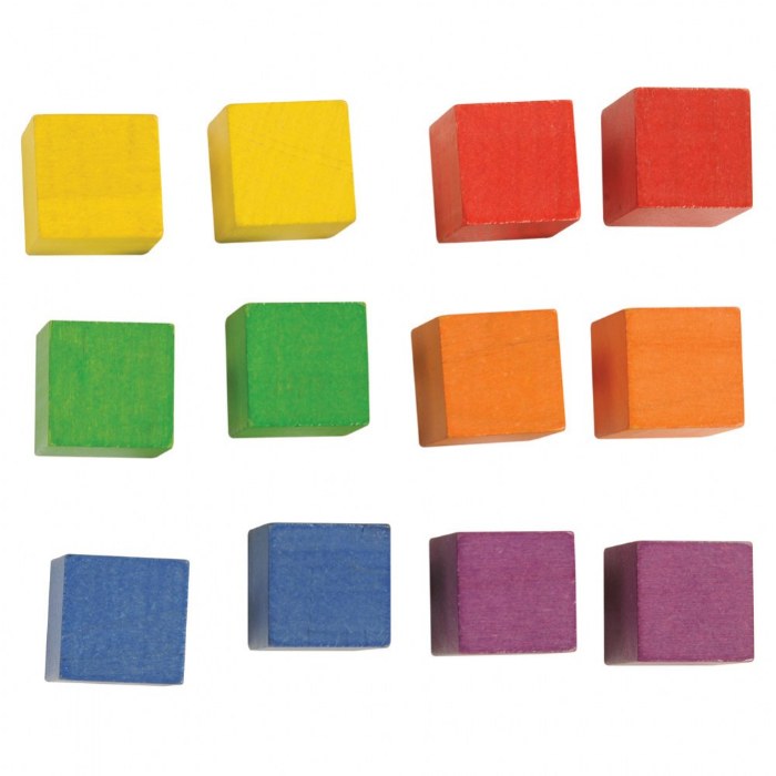 Alternate Image #1 of Wooden Assorted Color Cubes with Jar - 102 Pieces