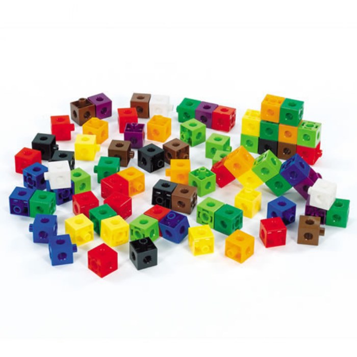 Alternate Image #1 of Multi-Color Linking Cubes with Jar - 150 Pieces