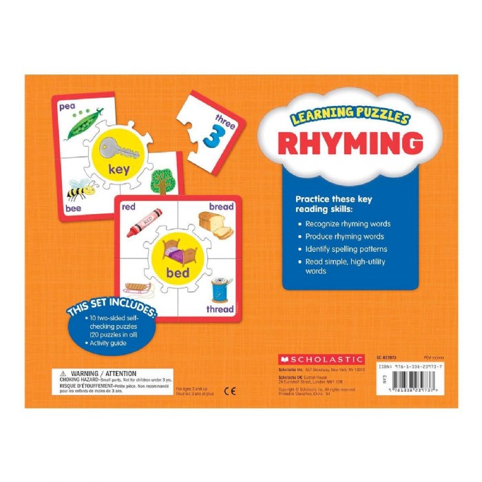 Alternate Image #1 of Learning Puzzles: Rhyming