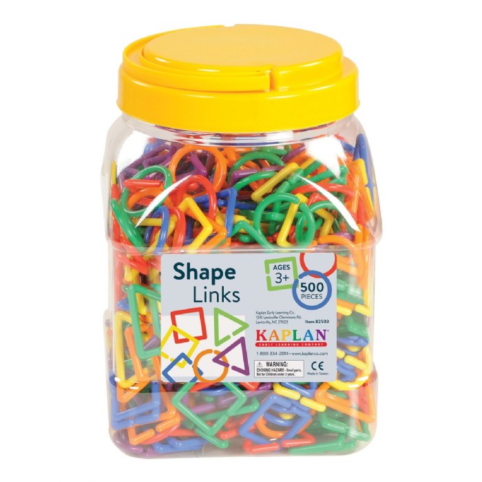Alternate Image #1 of Colorful Multi-Shape Links with Jar - 500 Pieces