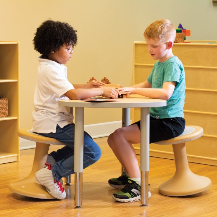Alternate Image #1 of 24" x 35" Collaborative Bowtie Table - Maple/Gray