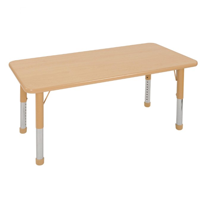 Primary Image of Nature Color Chunky 30" x 36" Rectangle Table with Adjustable Legs