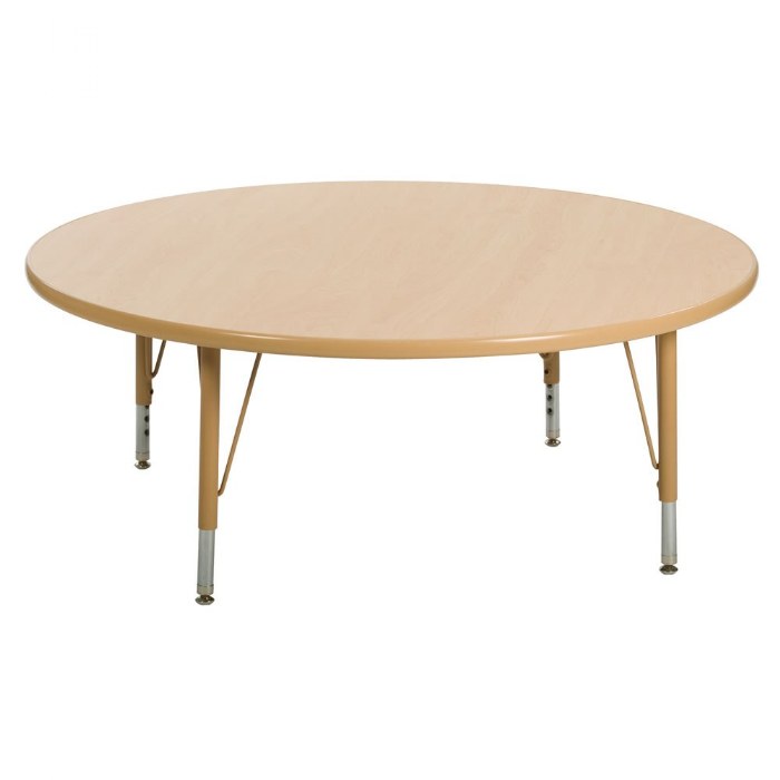 Primary Image of Nature Color 48" Round Table with 15" - 24" Adjustable Legs - Natural