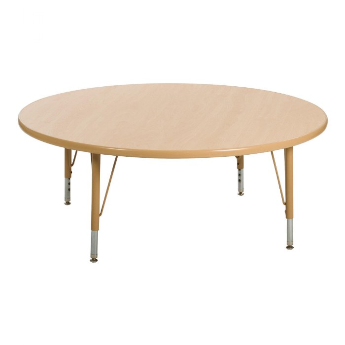 Primary Image of Nature Color 48" Round Table with 21" - 30" Adjustable Legs - Natural