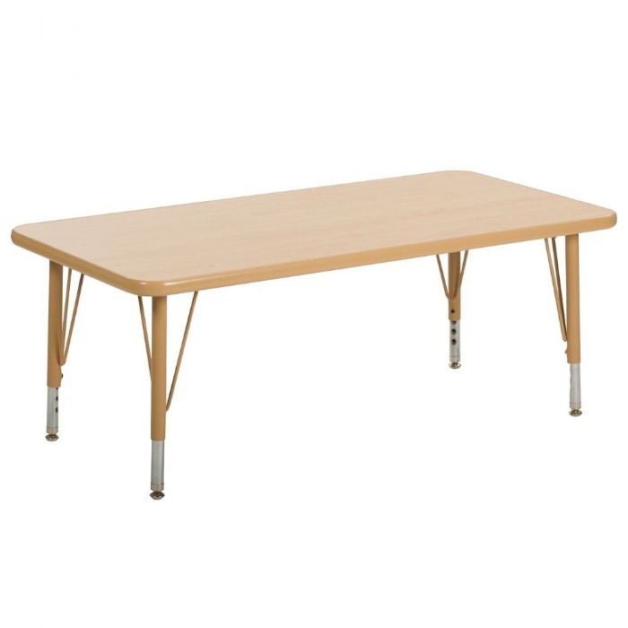 Primary Image of Nature Color 30" x 60" Rectangle Table with 21-30" Adjustable Legs