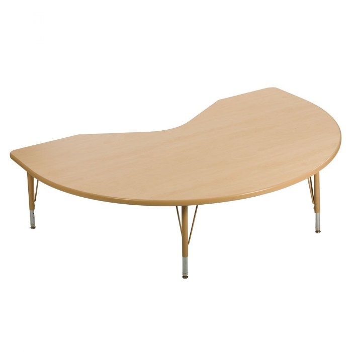 Primary Image of Nature Color 48" x 72" Kidney Table with 15-24" Adjustable Legs - Natural