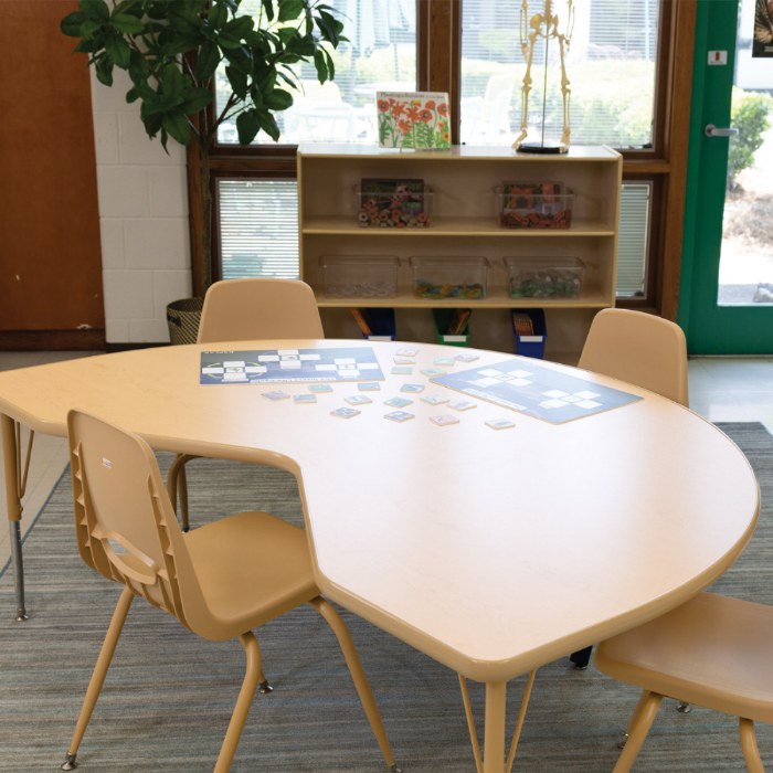 Alternate Image #1 of Nature Color 48" x 72" Kidney Table with 21" - 30" Adjustable Legs - Natural