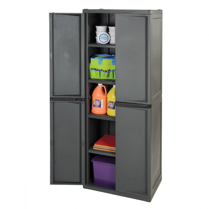 Alternate Image #1 of Four-Shelf Storage Cabinet - Gray