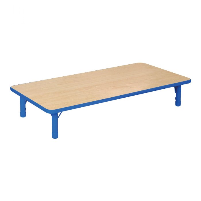 Primary Image of Nature Color Chunky 30" x 48" Toddler Table with 12-16" Adjustable Legs - Blue