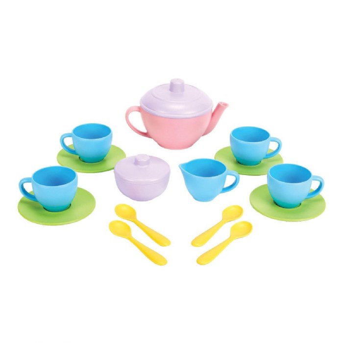 Primary Image of Eco-Friendly Soft Colored Plastic Tea Set