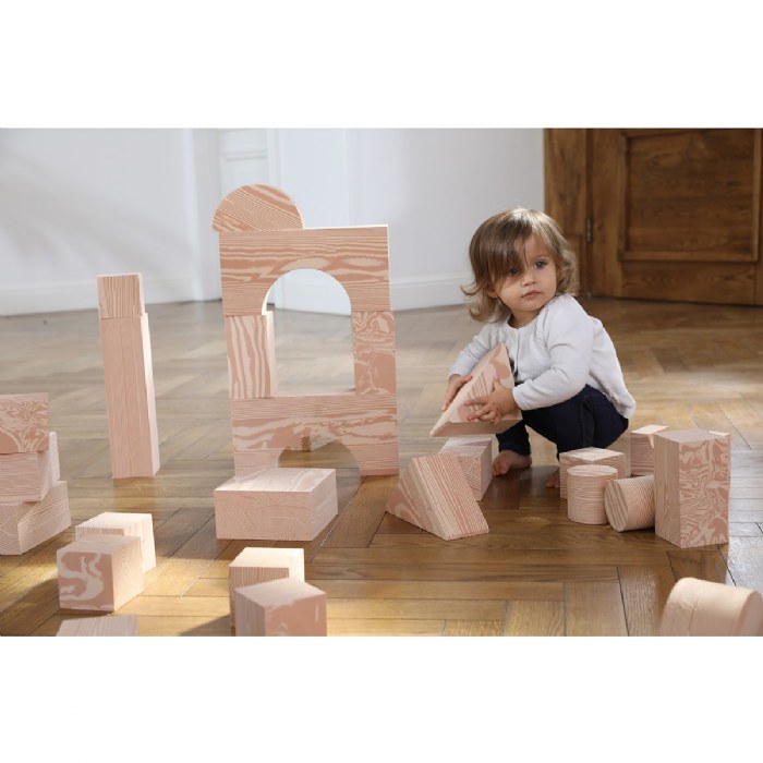 Alternate Image #1 of Jumbo Foam "Wooden" Blocks - 32 Piece Set