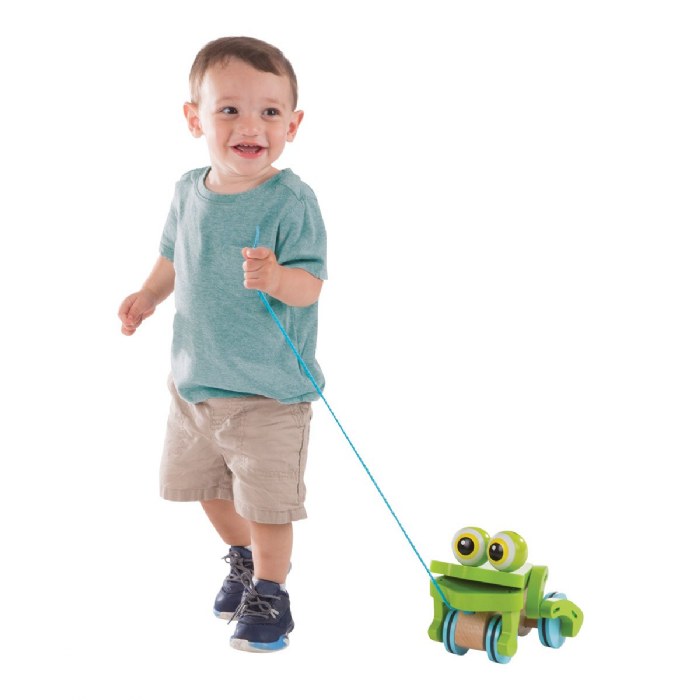 Alternate Image #1 of Frolicking Frog Pull Toy